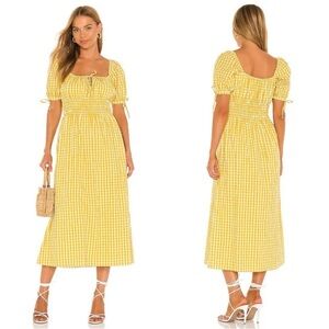 Faithfull The Brand Flora Midi Dress in Mari Check Print